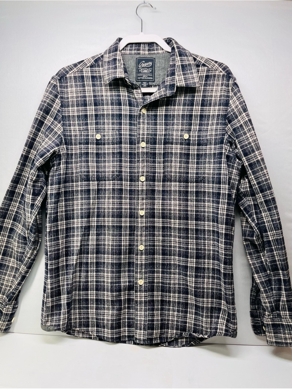 Grayers Blue and White Plaid Button-Down Shirt